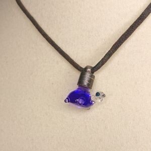 Glass Purple Turtle Necklace